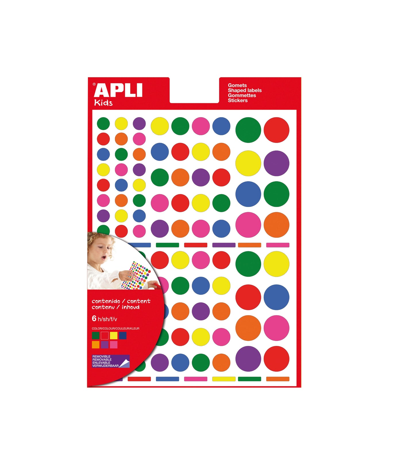 Gommettes éducatifs repositionnables multicolores