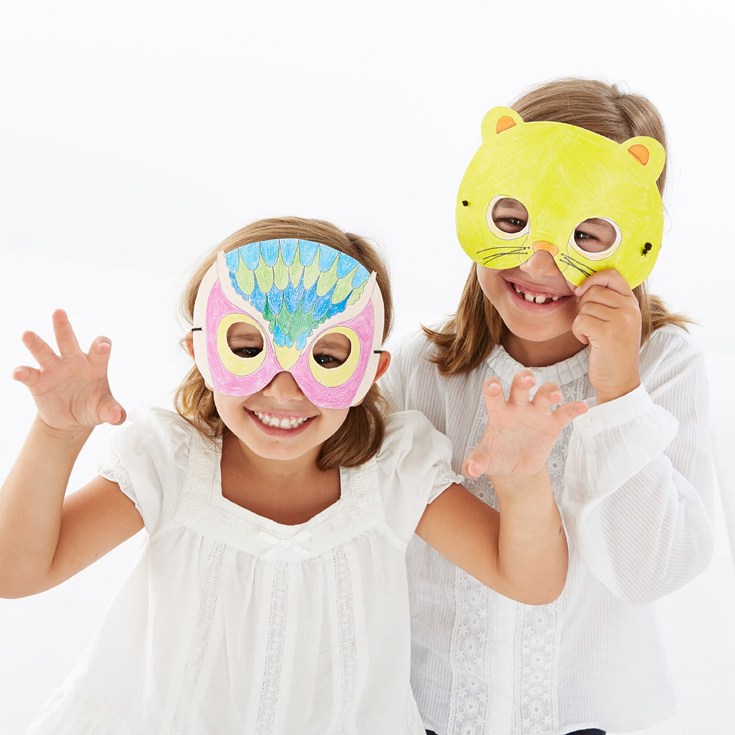 Masques animaux à colorier