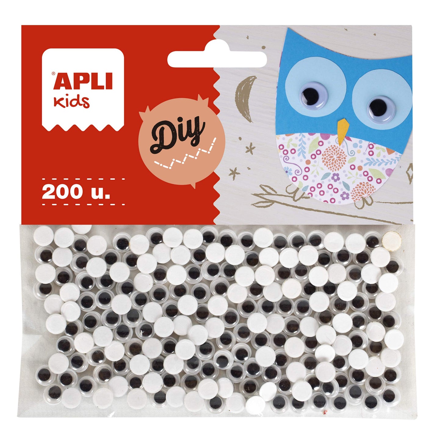 Yeux mobiles adhésifs noirs Ø 6 mm 200 u.