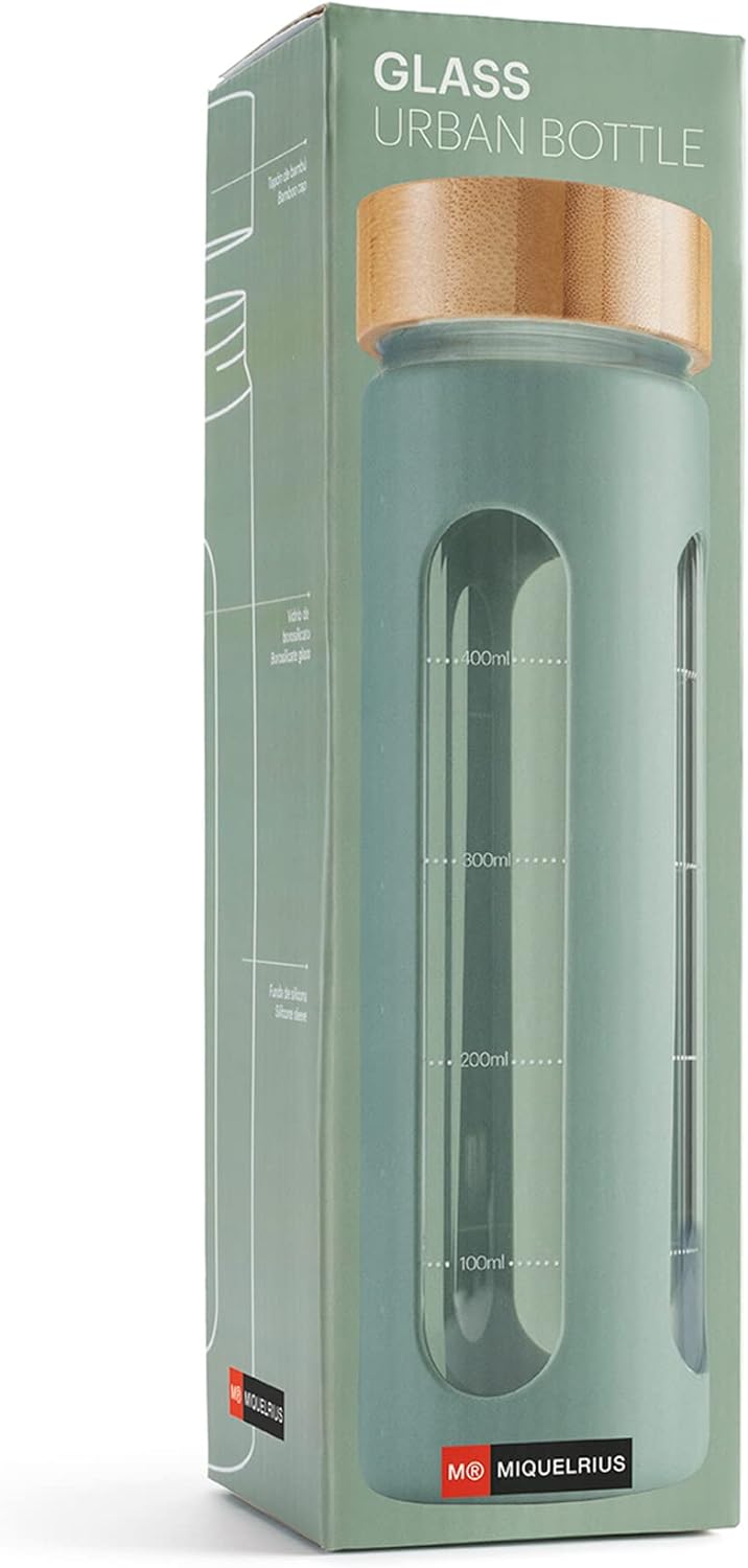 Gourde en verre recyclable - Vert 600 ml