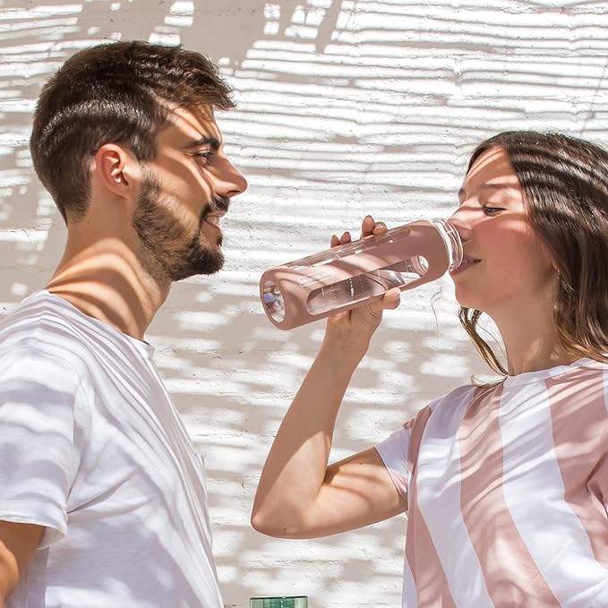 Gourde en verre recyclable - Rose 600 ml