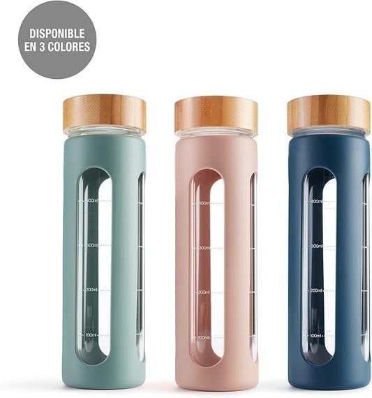 Gourde en verre recyclable - Rose 600 ml