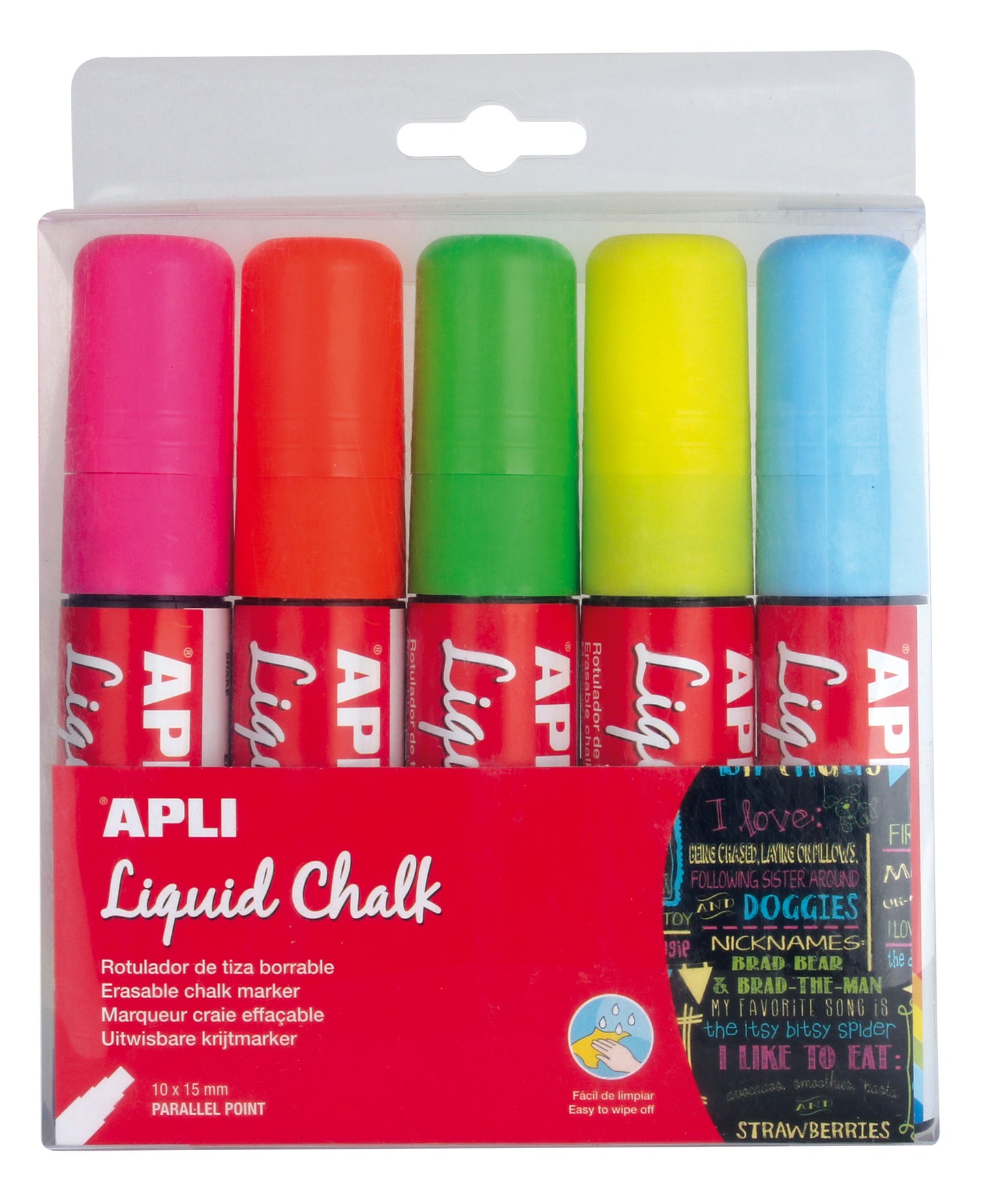 Marqueur Craie liquide pointe biseautée 10 x 15 mm 5 u.