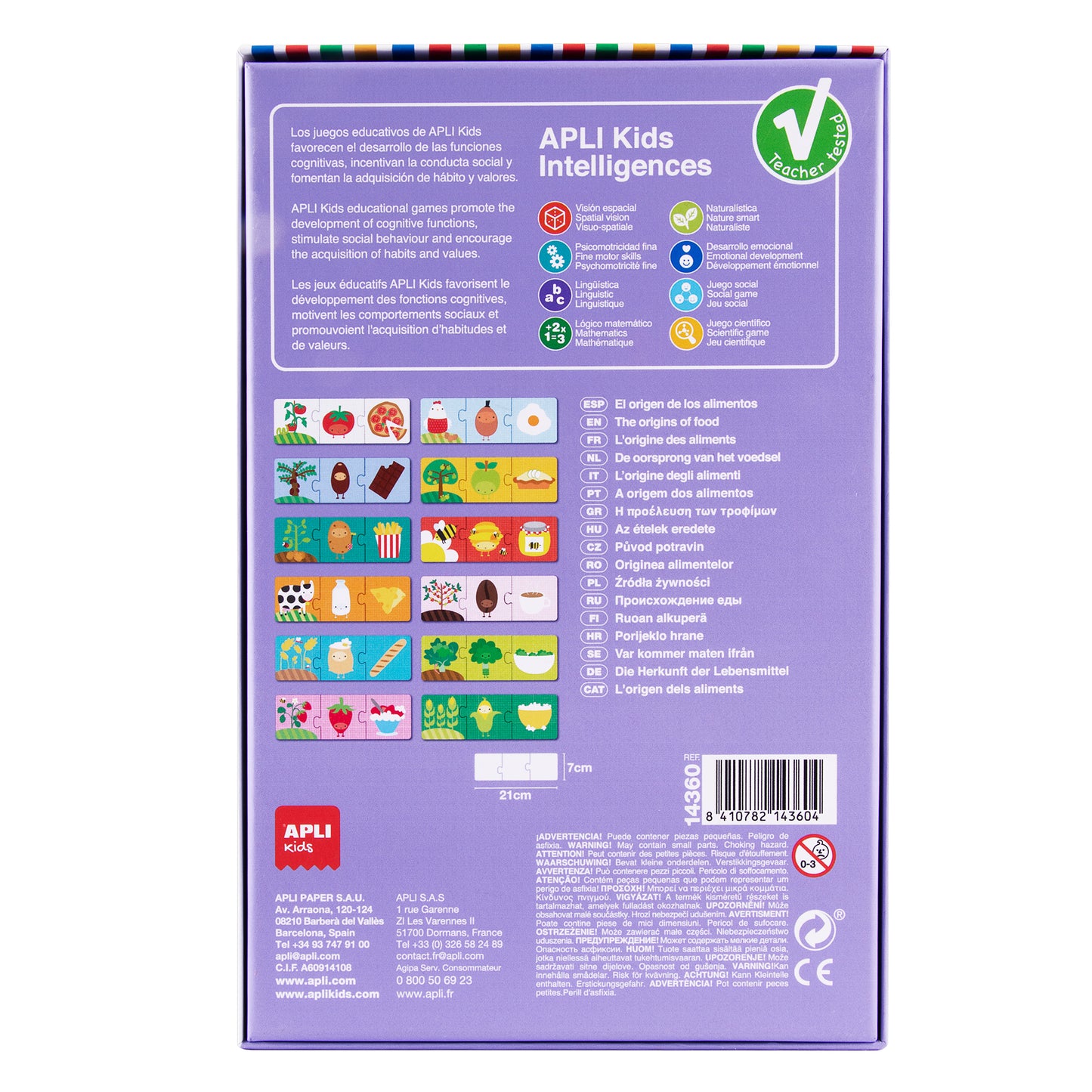 Puzzle - L'origine des aliments