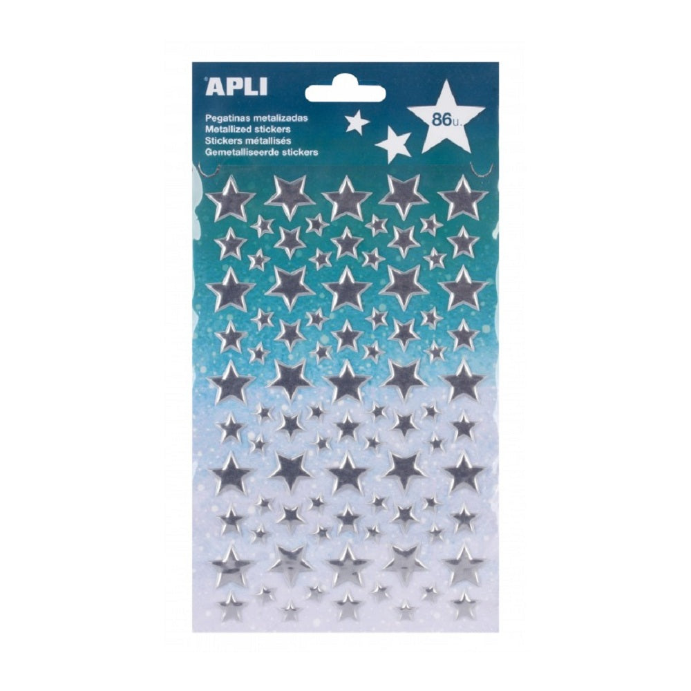 Stickers - Etoiles métallisées argent