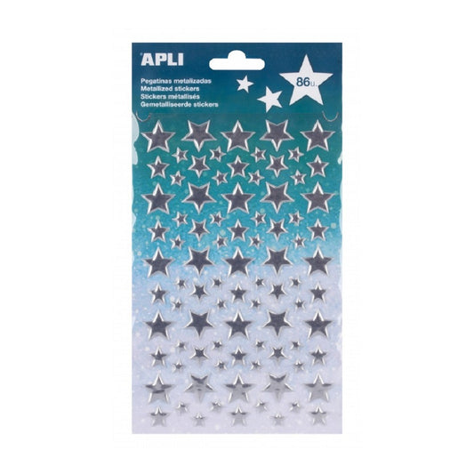 Stickers - Etoiles métallisées argent