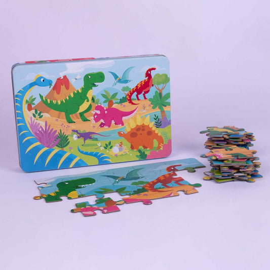 Puzzle en boite métallique - DINOSAURES