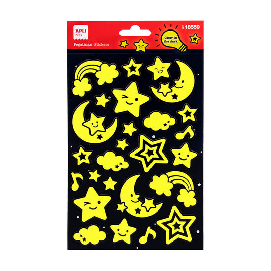 Stickers Luminescents - Etoiles et lunes