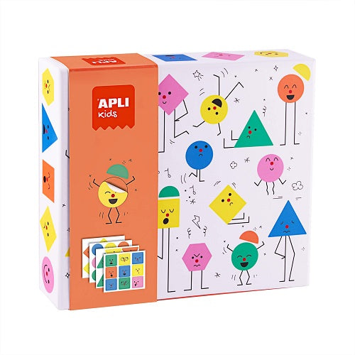 APLI Kids 20075 - Juego De Gomets Para Completar Las Ilustraciones- Pegatinas Multicolor Geométricas Con Fichas En Caja De Cartón -Modelo Oceano