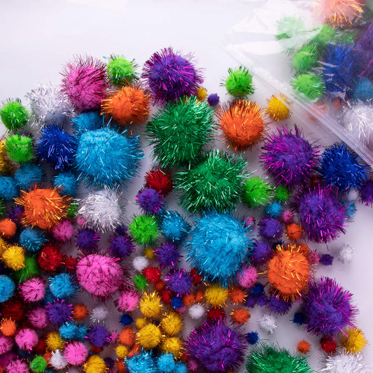 Pompons aux couleurs brillantes 400 u.