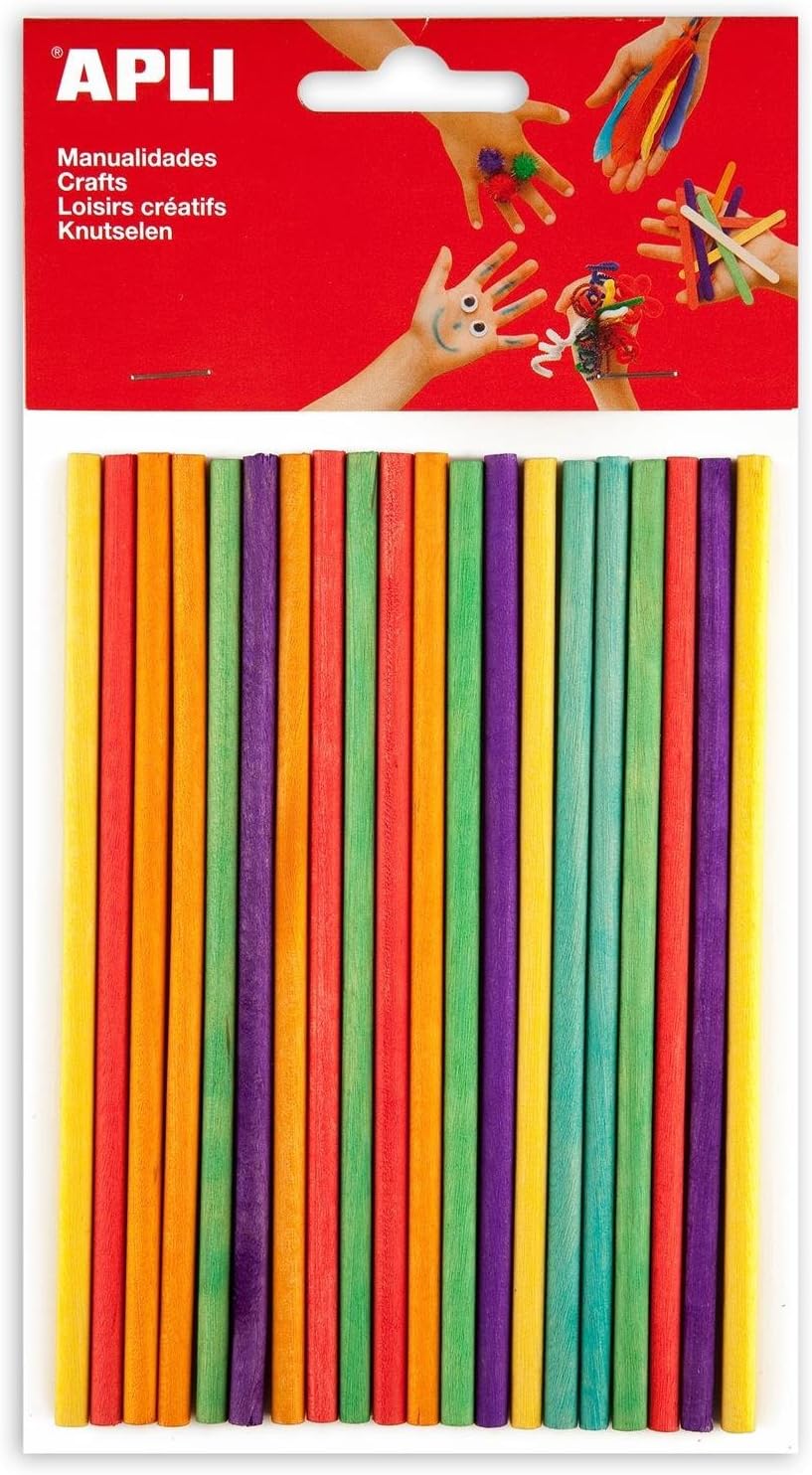 Bâtons ronds en bois colorés