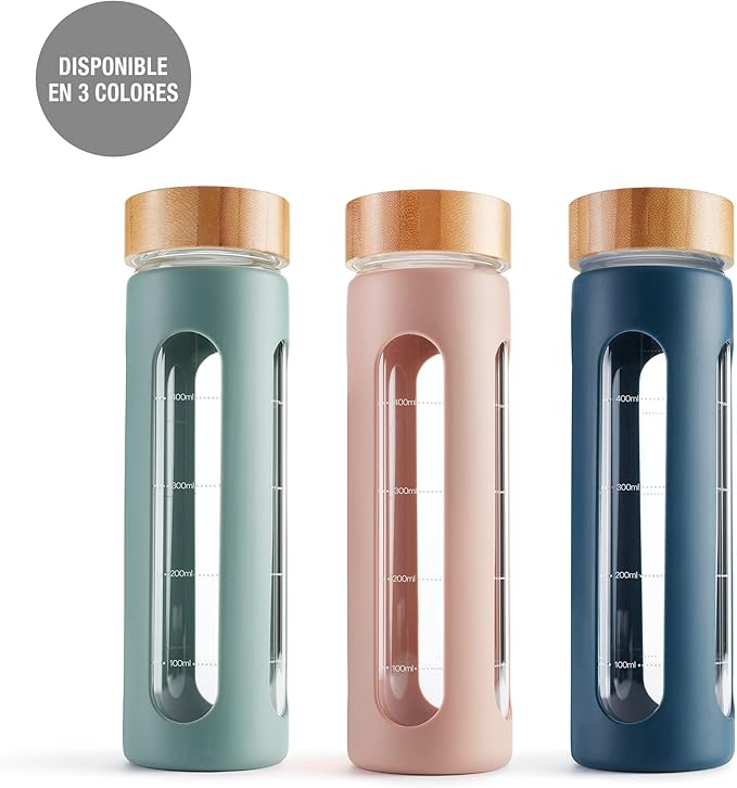 Gourde en verre recyclable - Rose 600 ml