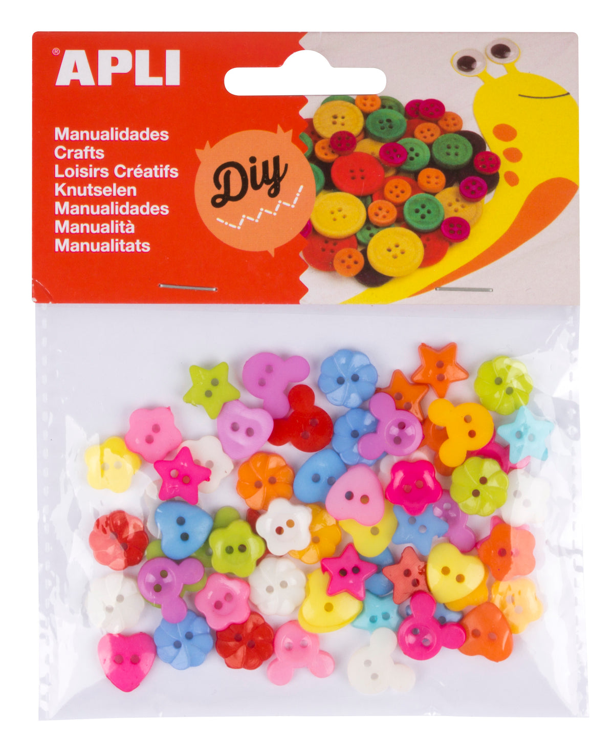 Boutons en plastique couleurs assorties