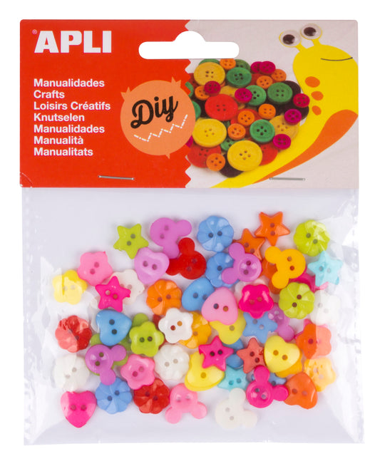 Boutons en plastique couleurs assorties