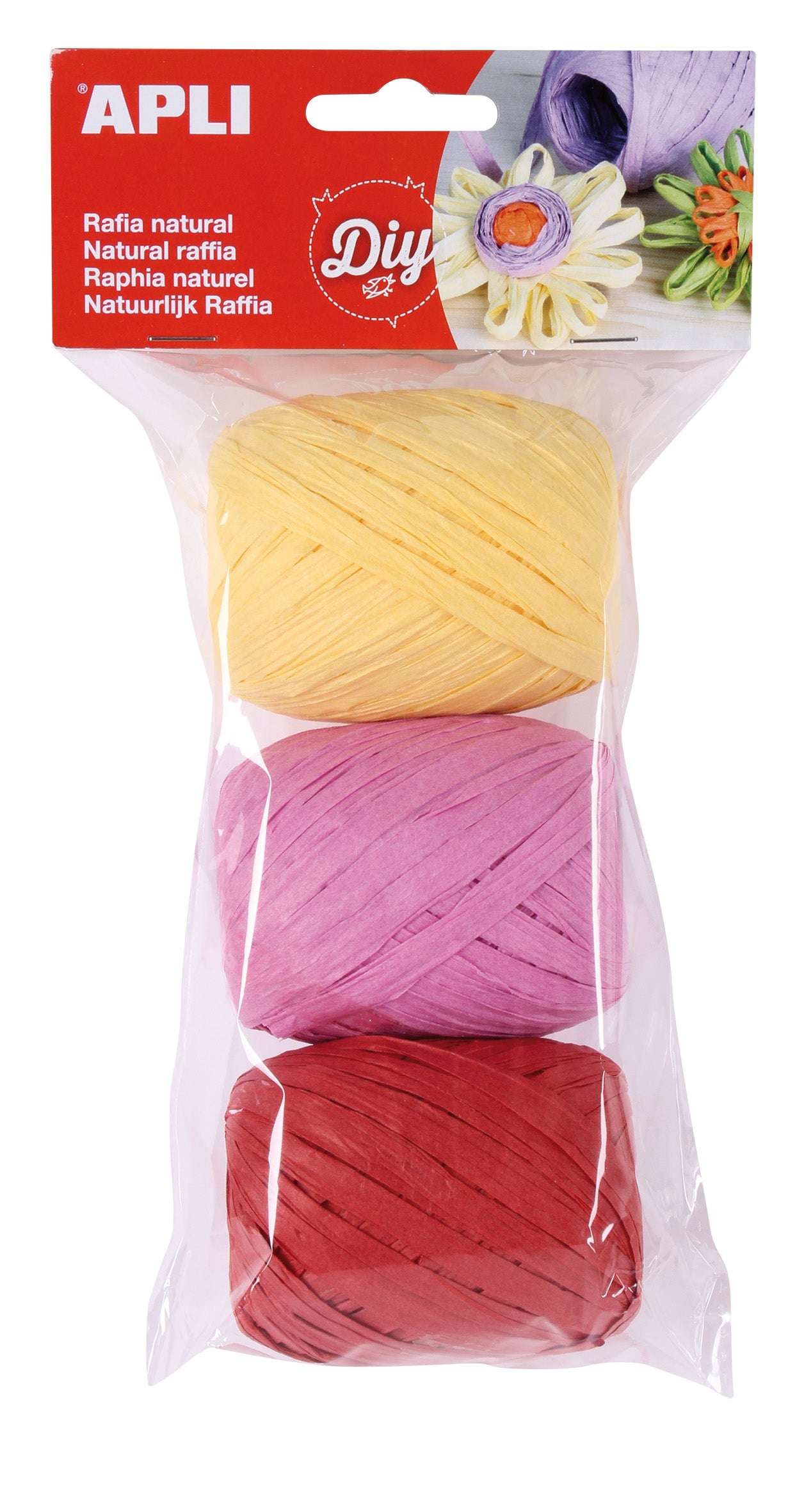 Raphia naturel tons candy 3 u.