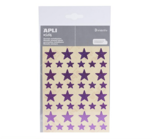Gommettes - Etoiles holographiques lilas